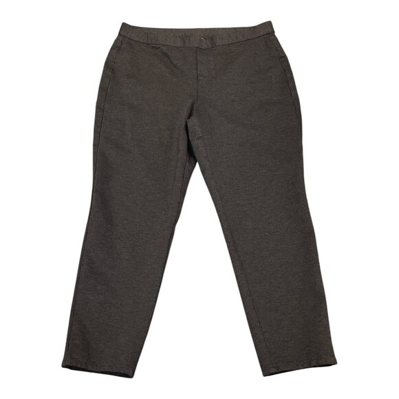 Chocolate J. Jill Ponte Slim Leg Brown Pull On Pants Size LARGE - Picture 1 of 3